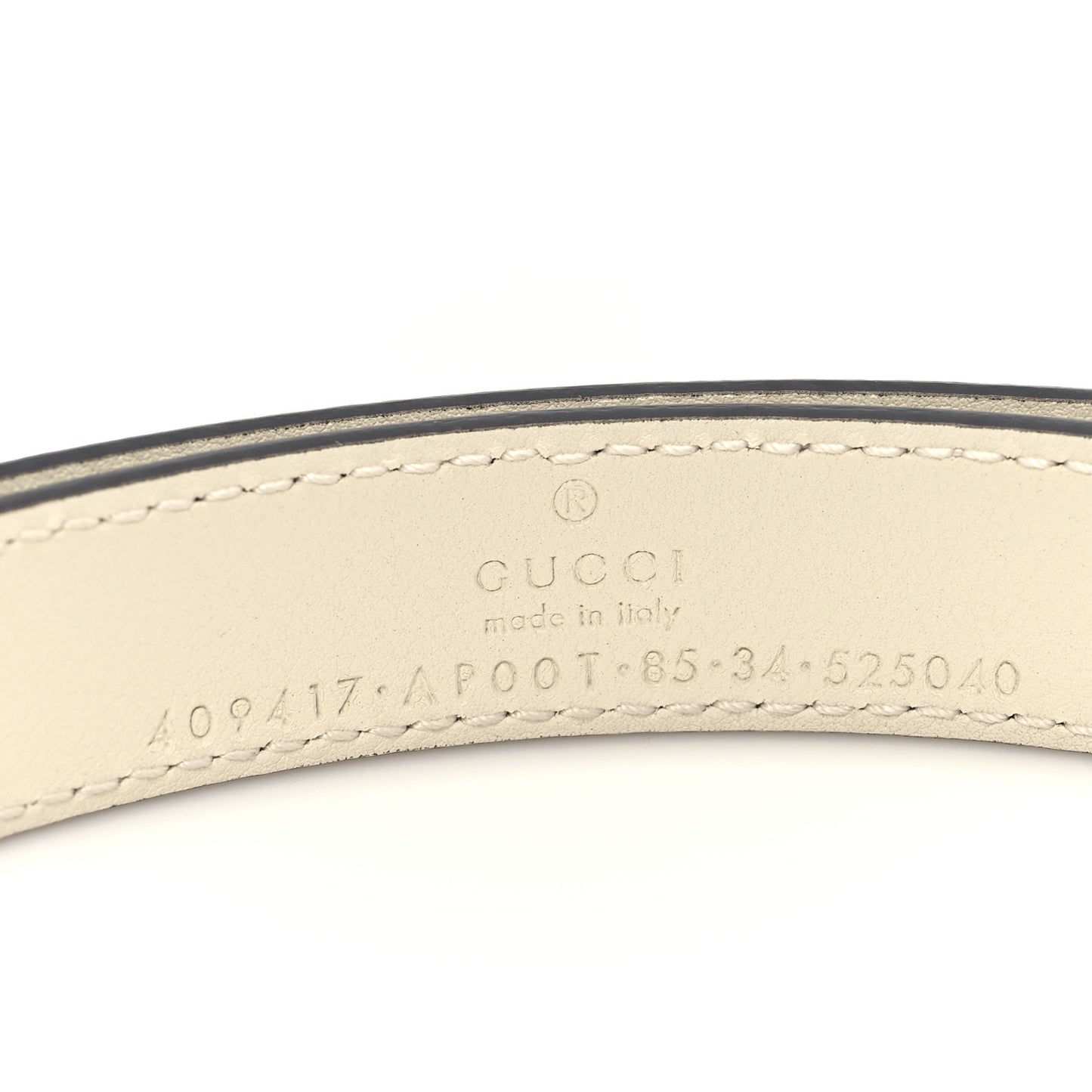 Calfskin Double G 20mm Belt 85 34 Mystic White
