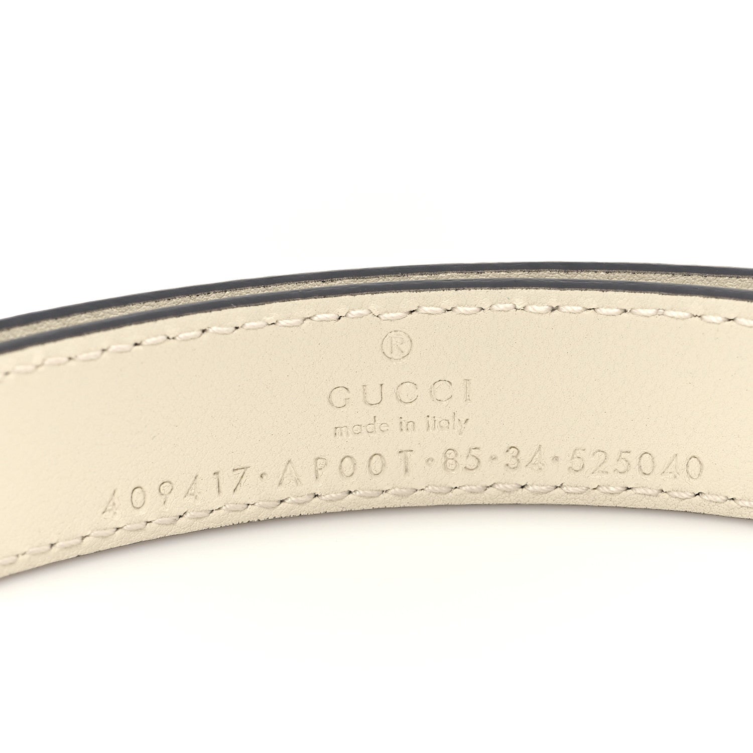 Gucci Calfskin Double G 20mm Belt 85 34 Mystic White 3 of 5