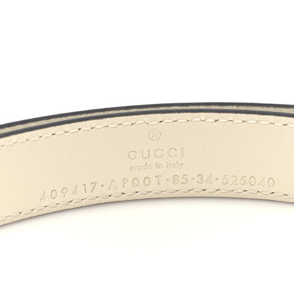 Gucci Calfskin Double G 20mm Belt 85 34 Mystic White 3 of 5