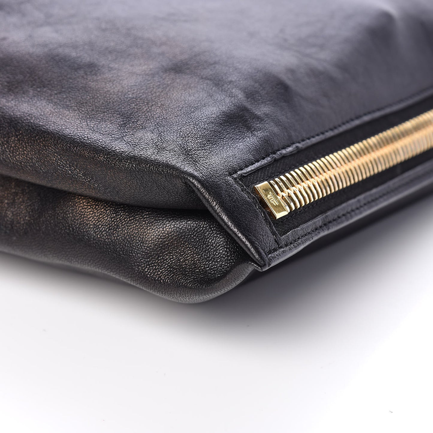 Ramskin Large Alix Padlock Zip Shoulder Bag Black