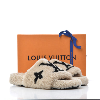 Louis Vuitton Shearling Bom Dia Flat Mules 41 Beige 9 of 9