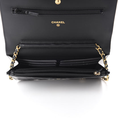 Chanel Aged Calfskin Quilted Lucky Charms Casino 2.55 Reissue Wallet On Chain WOC Black 5 of 12