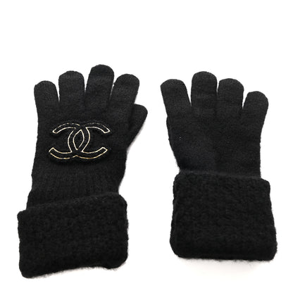 Chanel Cashmere Silk CC Gloves Black 1 of 3