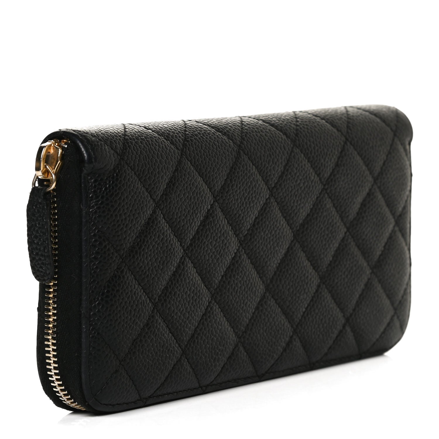 Chanel Caviar Quilted Large Gusset Zip Around Wallet Black 3 of 13