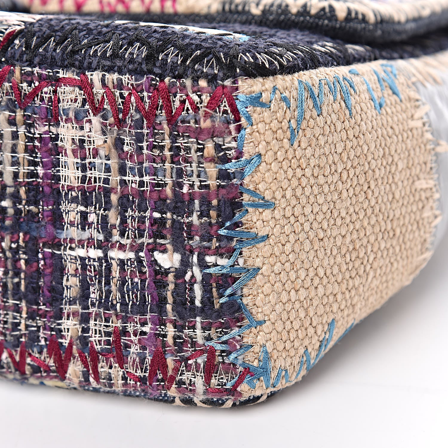 Chanel Denim Tweed Patchwork Jumbo Single Flap Multicolor 9 of 9