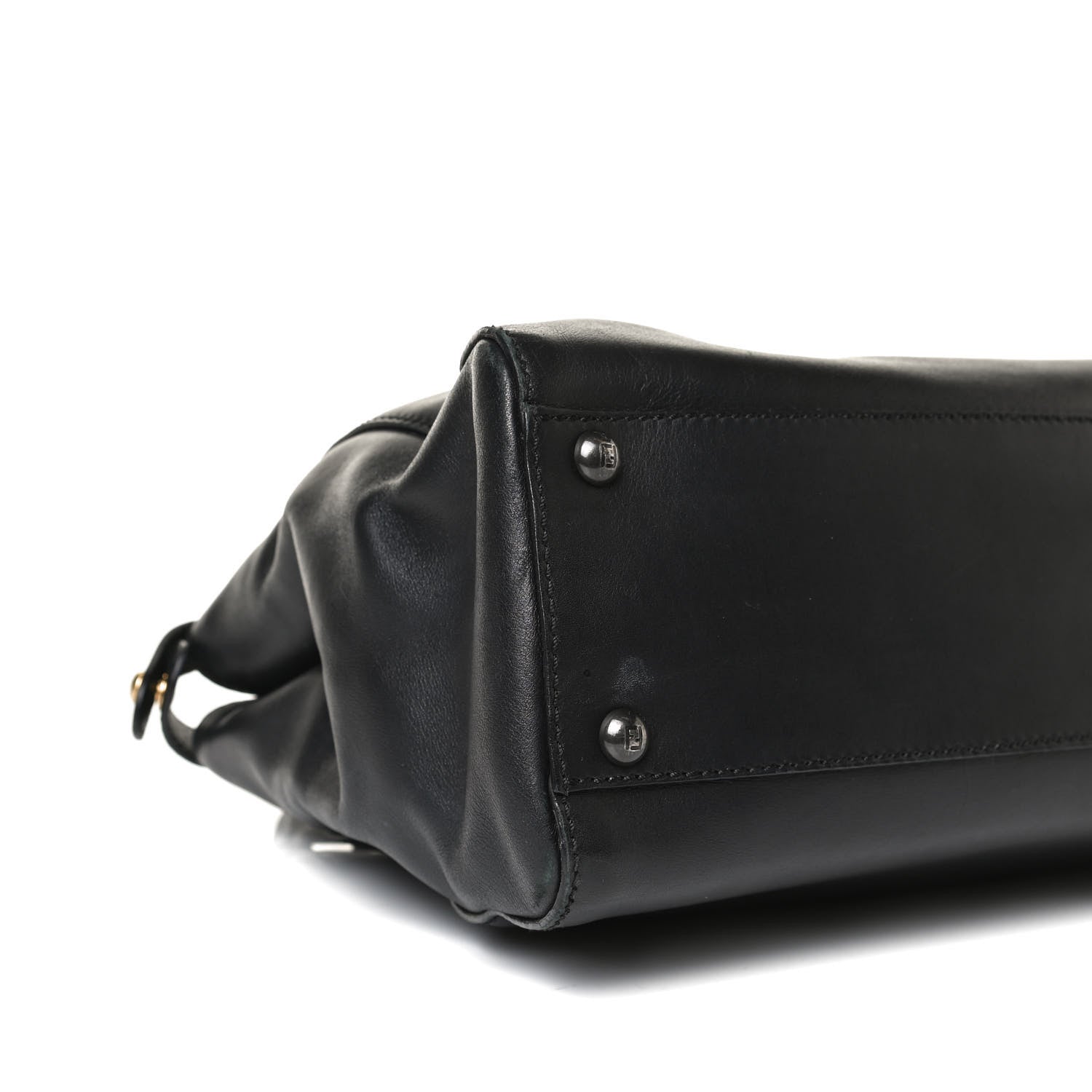 Fendi Vitello Suede Medium Peekaboo Iconic Satchel Black 10 of 13