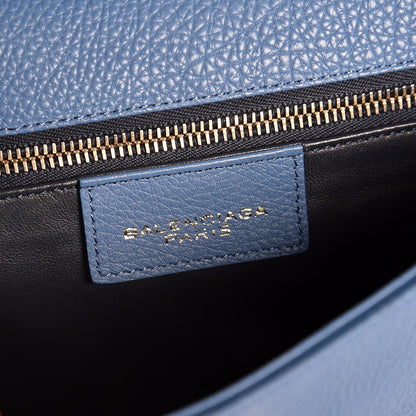 Balenciaga Grained Calfskin Tube L Clutch Bleu 7 of 8
