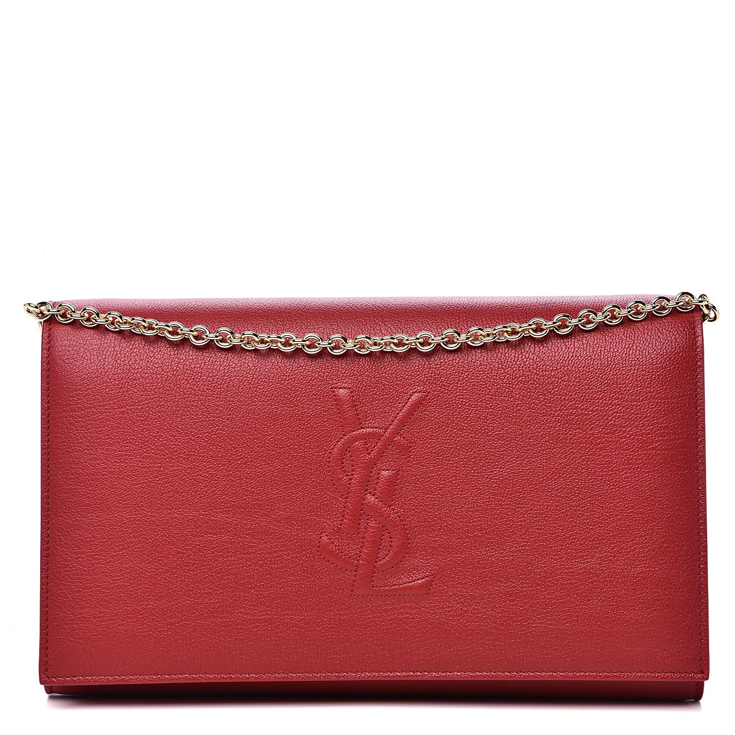 Calfskin Belle de Jour Chain Clutch Red