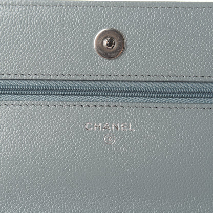 Chanel Caviar Quilted Wallet On Chain WOC Light Blue 8 of 12