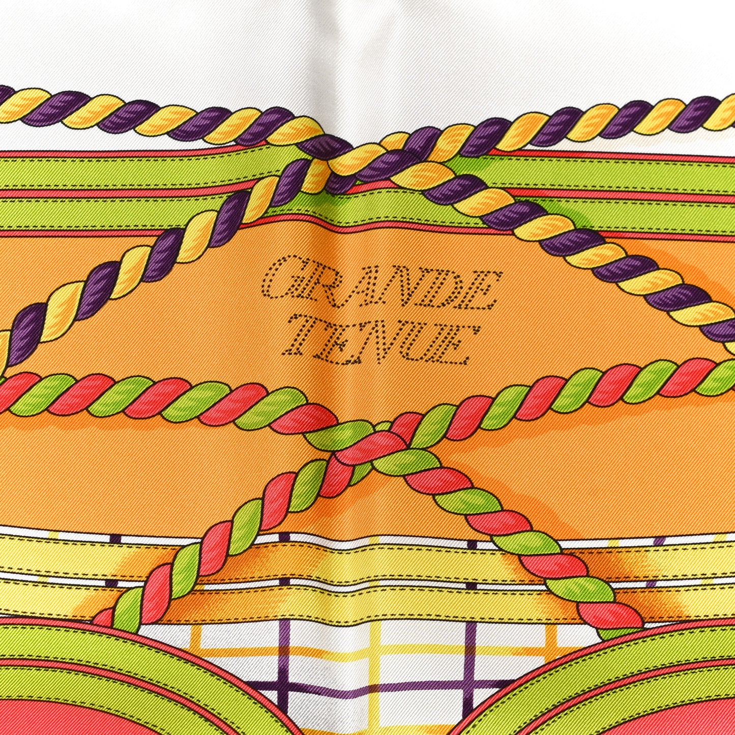 Silk Grande Tenue Scarf 90 Blanc Corail Mauve
