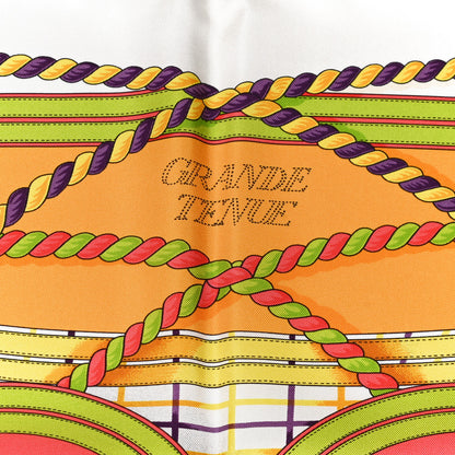 Hermes Silk Grande Tenue Scarf 90 Blanc Corail Mauve 6 of 6