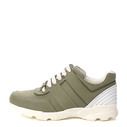 Chanel Canvas Womens Sneakers 38 Green 1 of 8