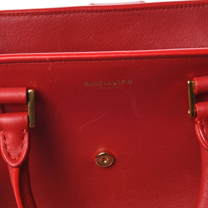 Saint Laurent Calfskin Baby Monogram Cabas Red 12 of 13