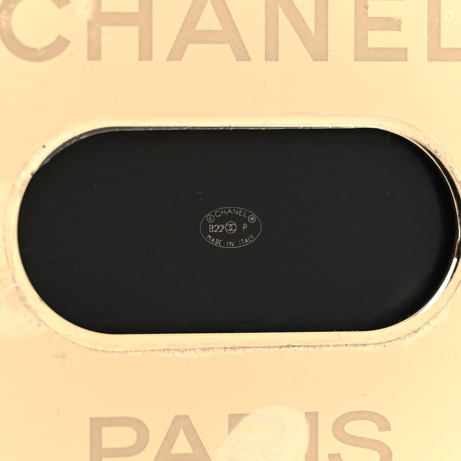 Chanel Metal Resin Lambskin Flap Bag Long Necklace Gold Black 4 of 5