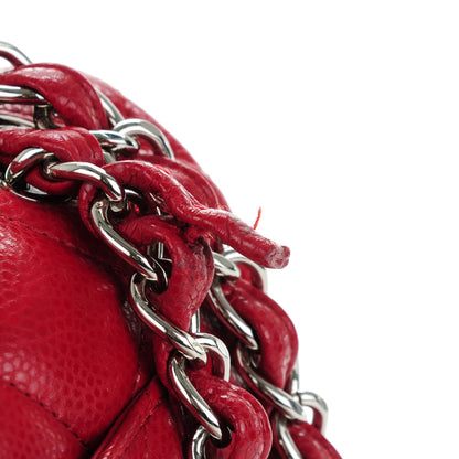 Chanel Caviar Quilted Jumbo Double Flap Red 9 of 9