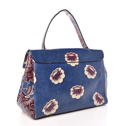 Valentino Garavani Calfskin Mime Print Single Handle Bag Blue 3 of 11