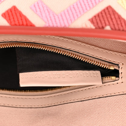 Fendi Canvas Vitello King FF Embroidered Baguette Rosa Quarzo Bloody Mary Multicolor 7 of 10
