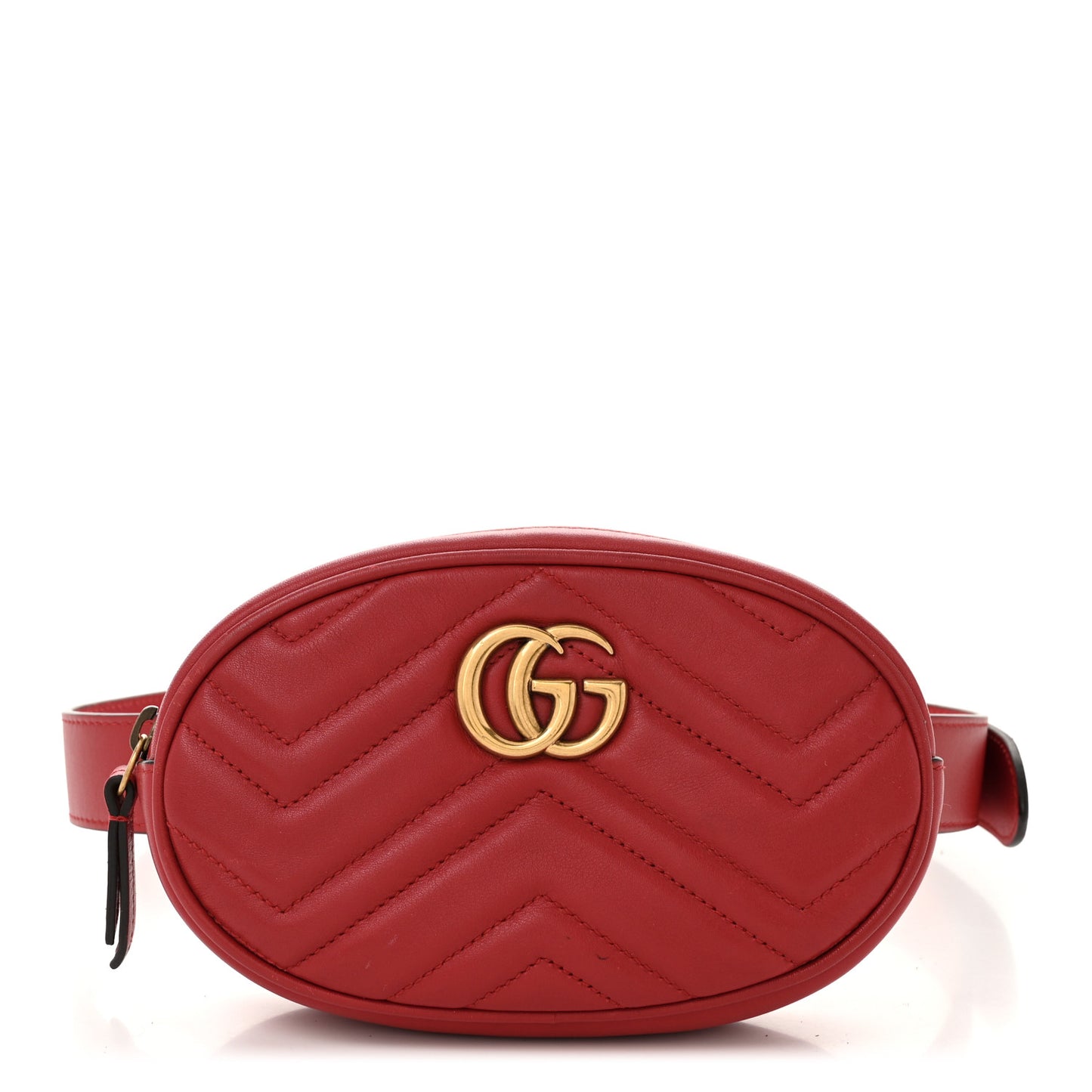 Calfskin Matelasse GG Marmont Belt Bag 85 34 Hibiscus Red