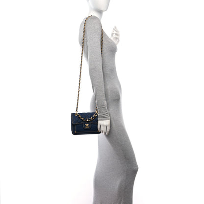 Chanel Denim Quilted Double You Mini Flap Blue Golden 2 of 11