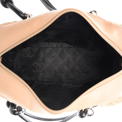 Chanel Calfskin Quilted Large Cambon Bowler Beige Black 5 of 17