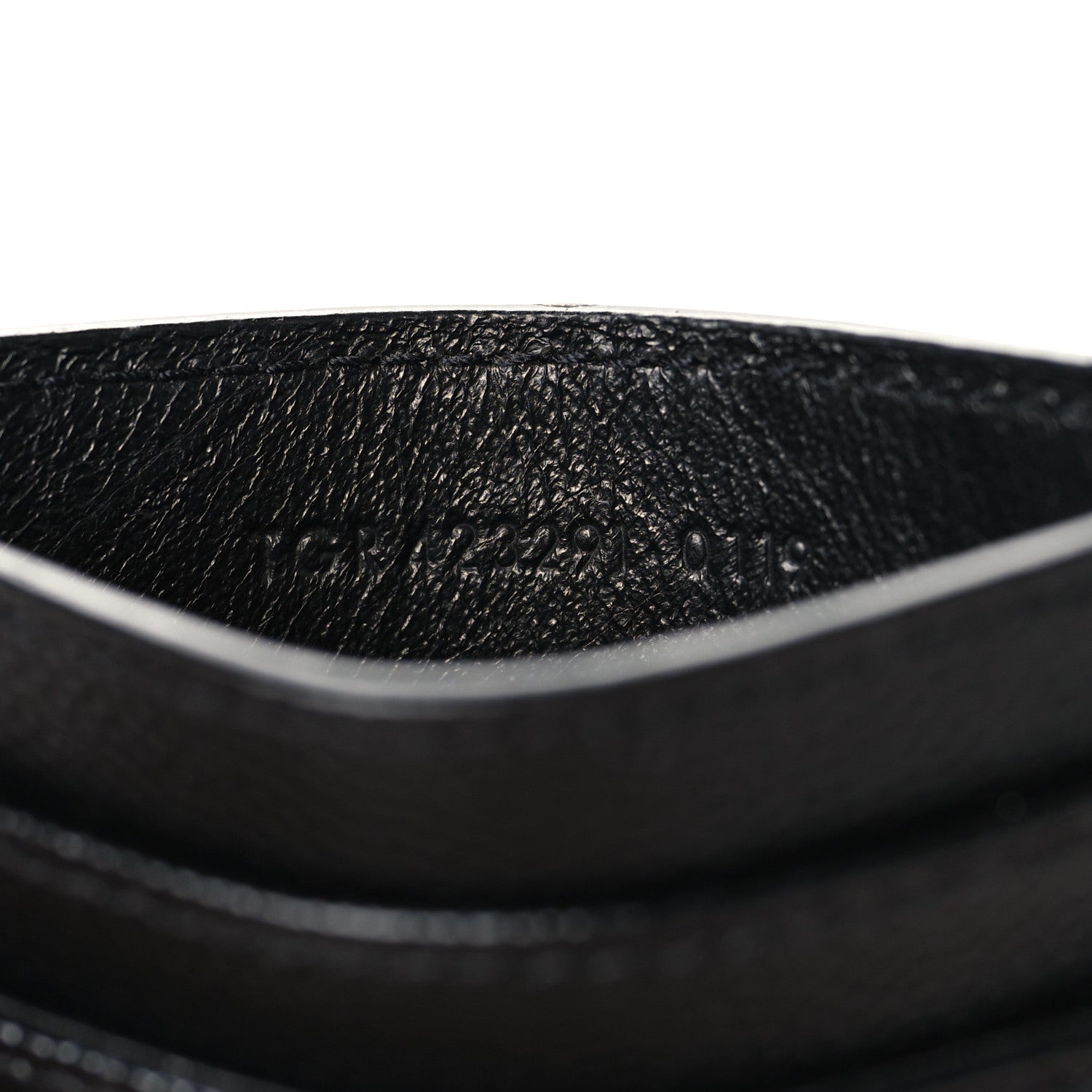 Saint Laurent Grain De Poudre Matelasse Chevron Monogram Credit Card Case Black 7 of 8