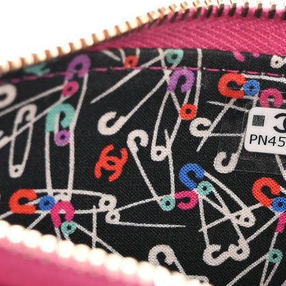 Chanel Caviar Quilted CC Zip Around Card Holder Dark Pink 7 of 10