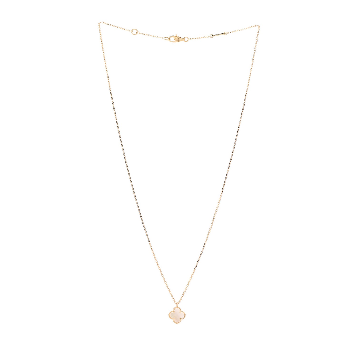 18K Yellow Gold Mother of Pearl Sweet Alhambra Pendant Necklace