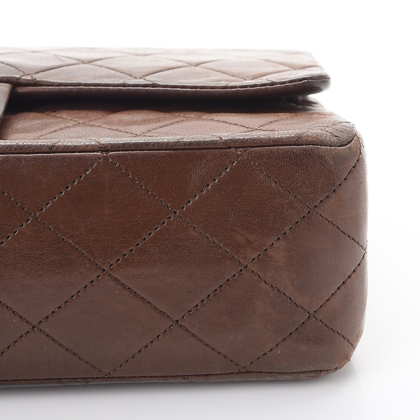 Lambskin Medium Double Flap Brown