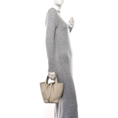 Hermes Taurillon Clemence Picotin Lock 18 PM Gris Perle 2 of 10