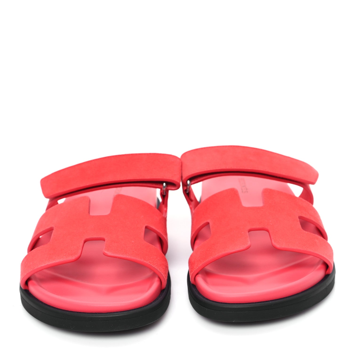 Hermes Suede Goatskin Womens Chypre Sandals 38 Rose Vermillon 2 of 9