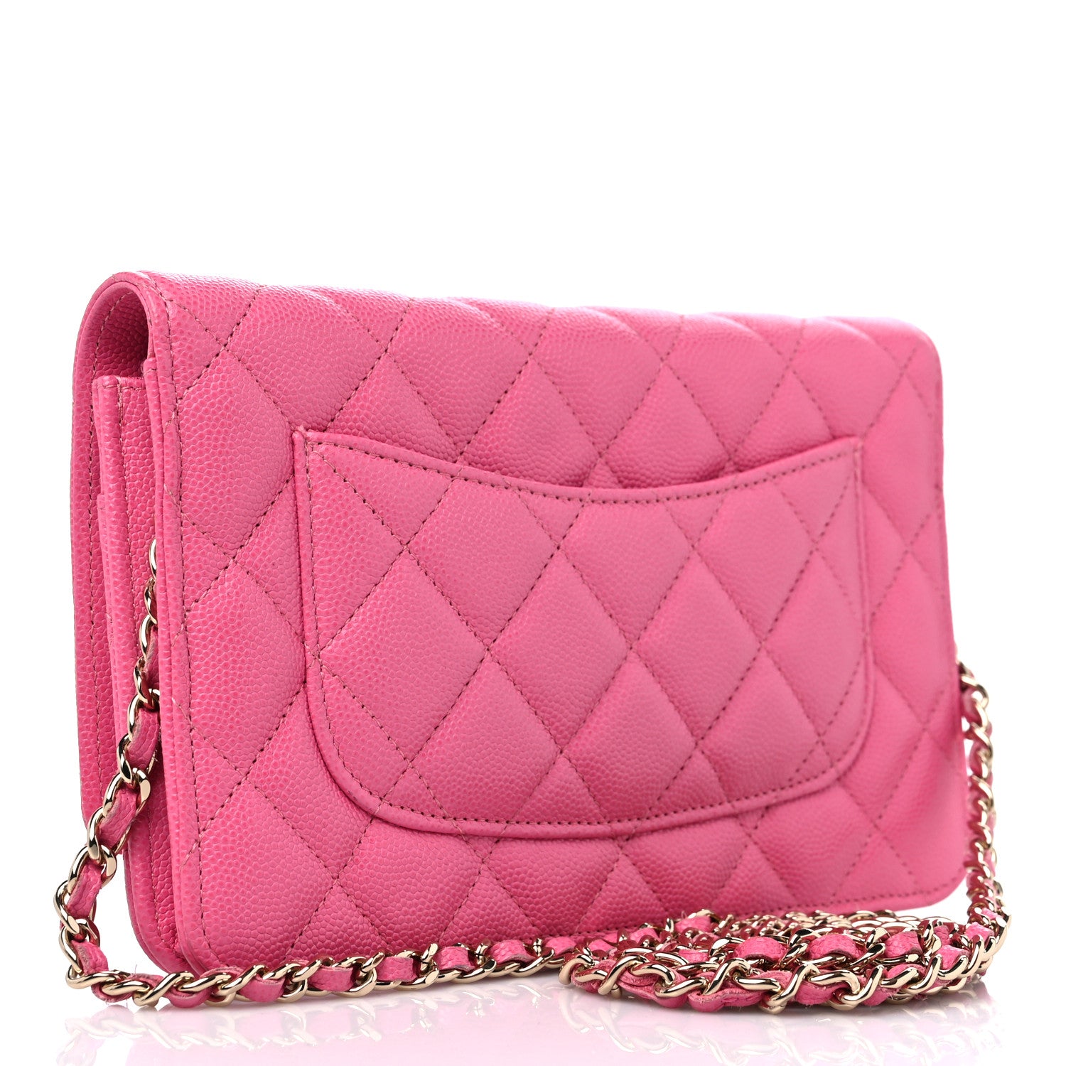 Chanel Caviar Quilted Wallet on Chain WOC Fuchsia 3 of 12