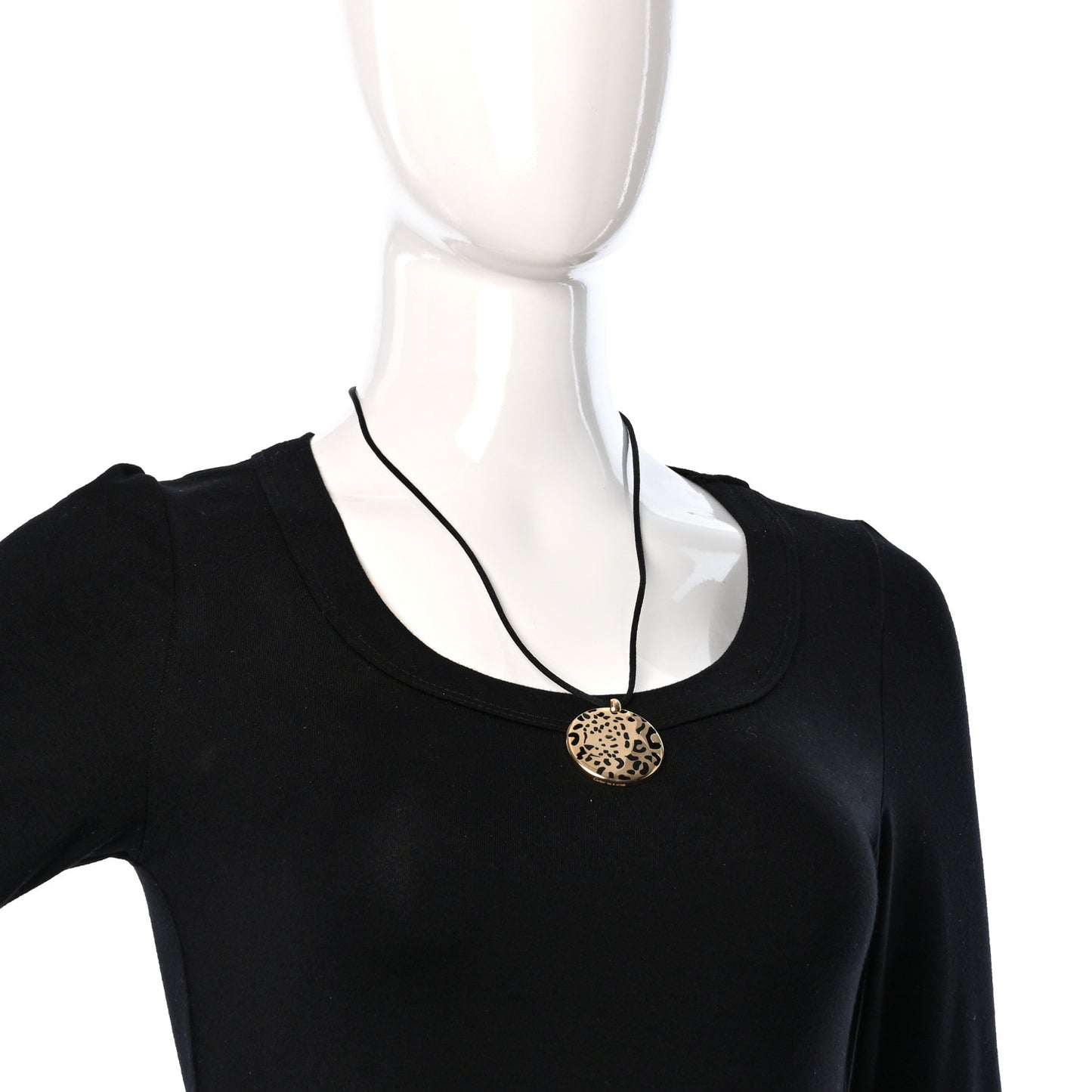 18K Yellow Gold Enamel Tsavorite Panthere De Cartier Pendant Cord Necklace