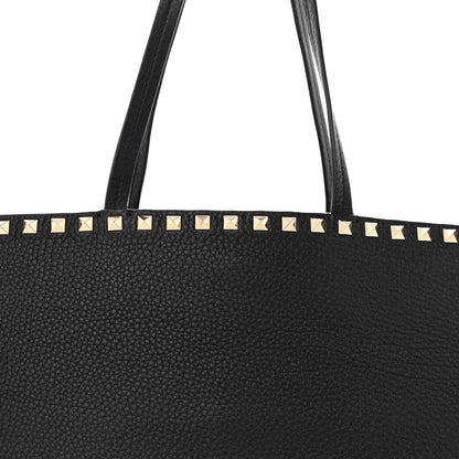 Valentino Garavani Grained Calfskin Rockstud Shoulder Tote Black 7 of 10