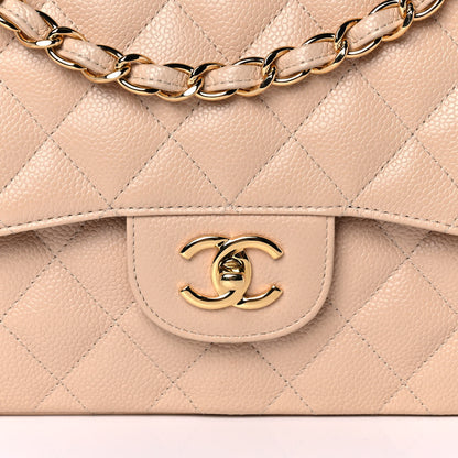 Chanel Caviar Quilted Jumbo Double Flap Beige Clair 7 of 11