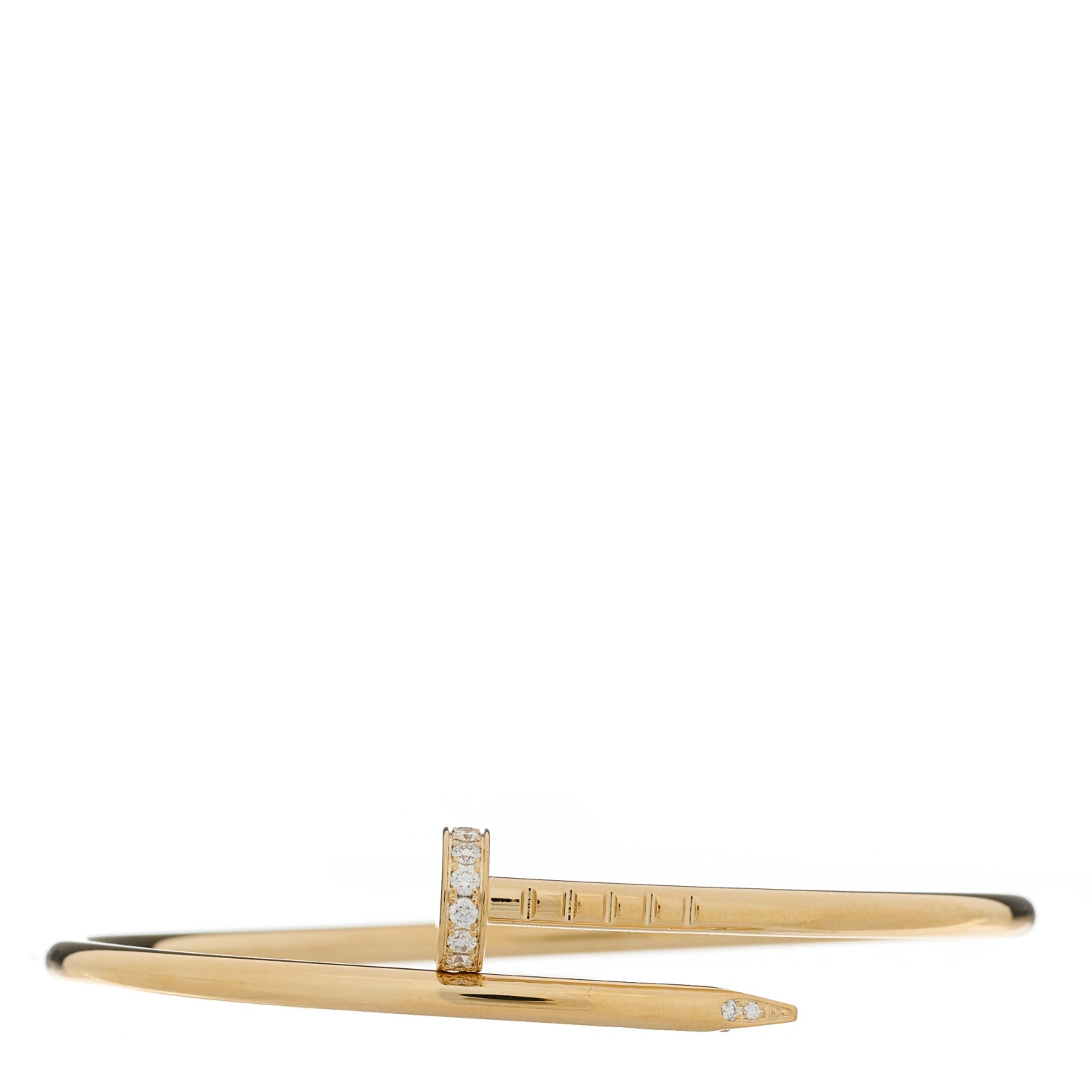 Cartier 18K Yellow Gold Diamond Small Juste Un Clou Bracelet 14 2 of 4