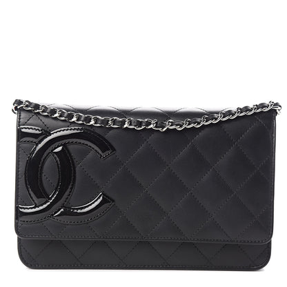 Chanel Calfskin Quilted Cambon Wallet On Chain WOC Black 1 of 15