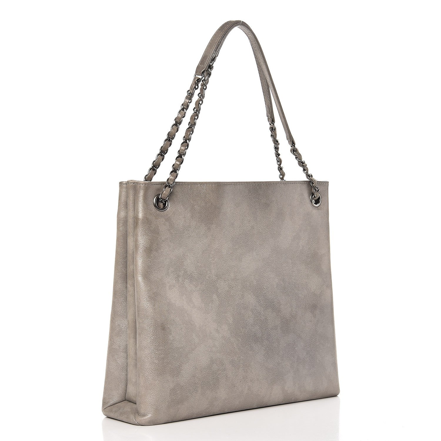 Chanel Iridescent Calfskin CC North South Large Shopping Tote Silver 3 of 12