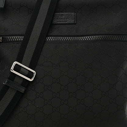 Gucci Nylon Monogram Medium Flat Messenger Bag Black 8 of 10