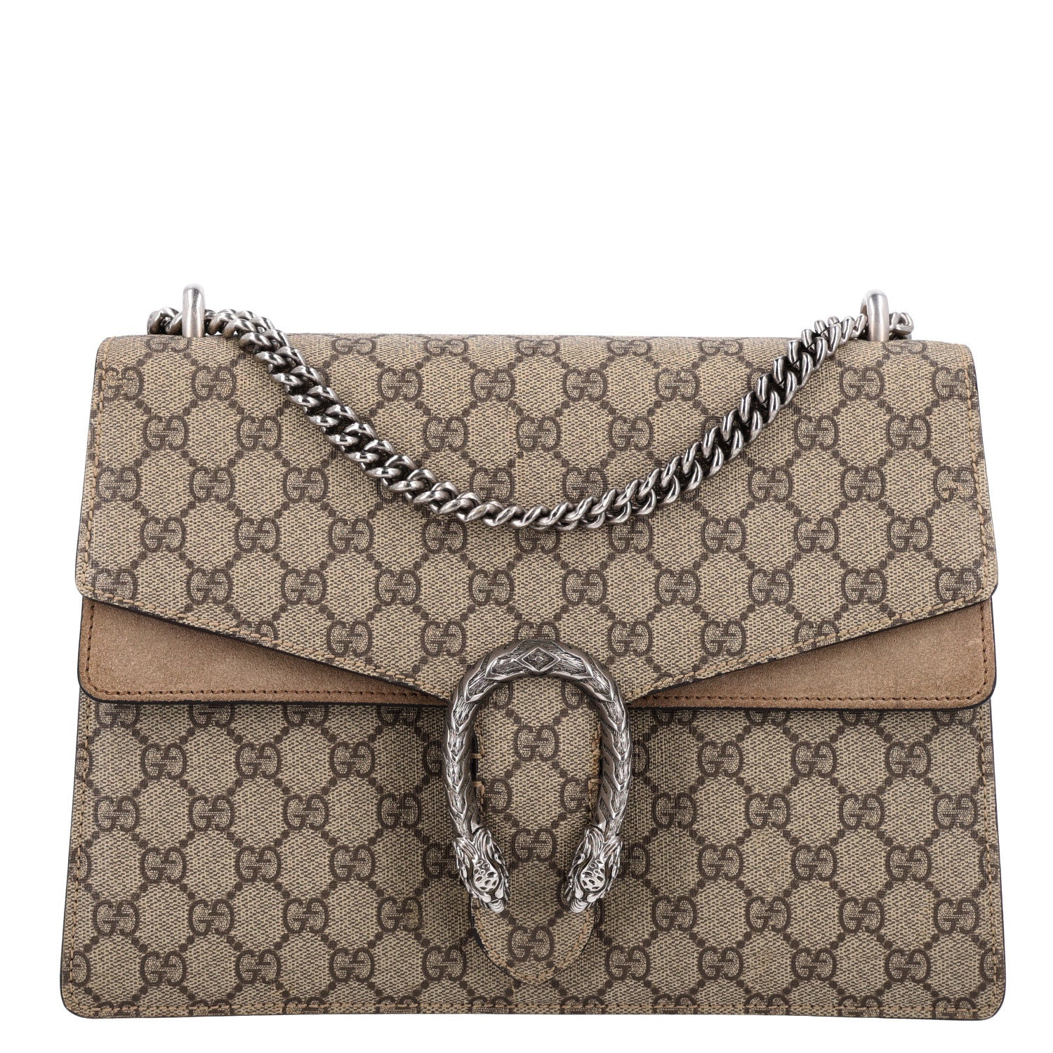 Gucci GG Supreme Monogram Medium Dionysus Shoulder Bag Taupe 1 of 10