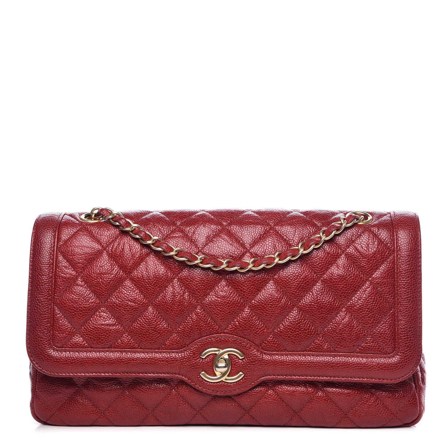 Chanel Crumpled Grained Calfskin Flap Red 1 of 9