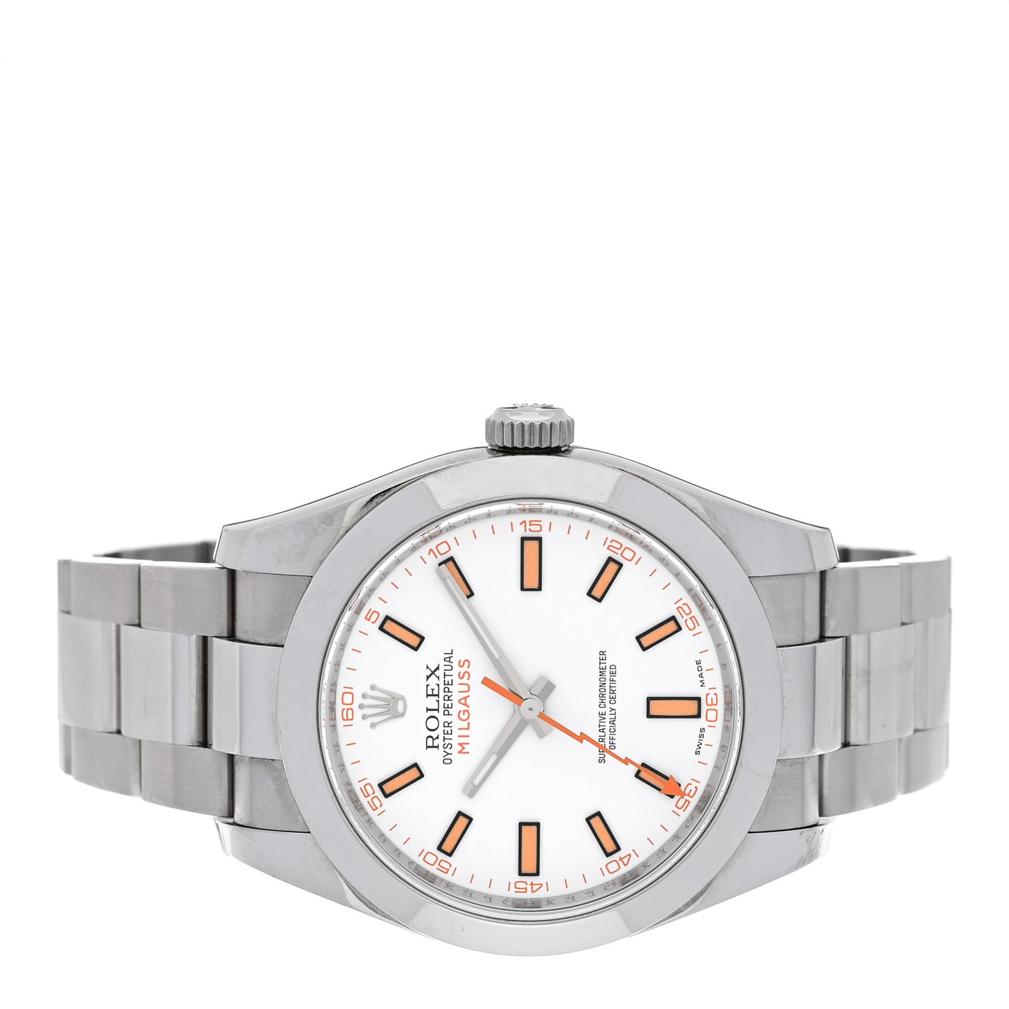 Stainless Steel 40mm Oyster Perpetual Milgauss Watch White 116400