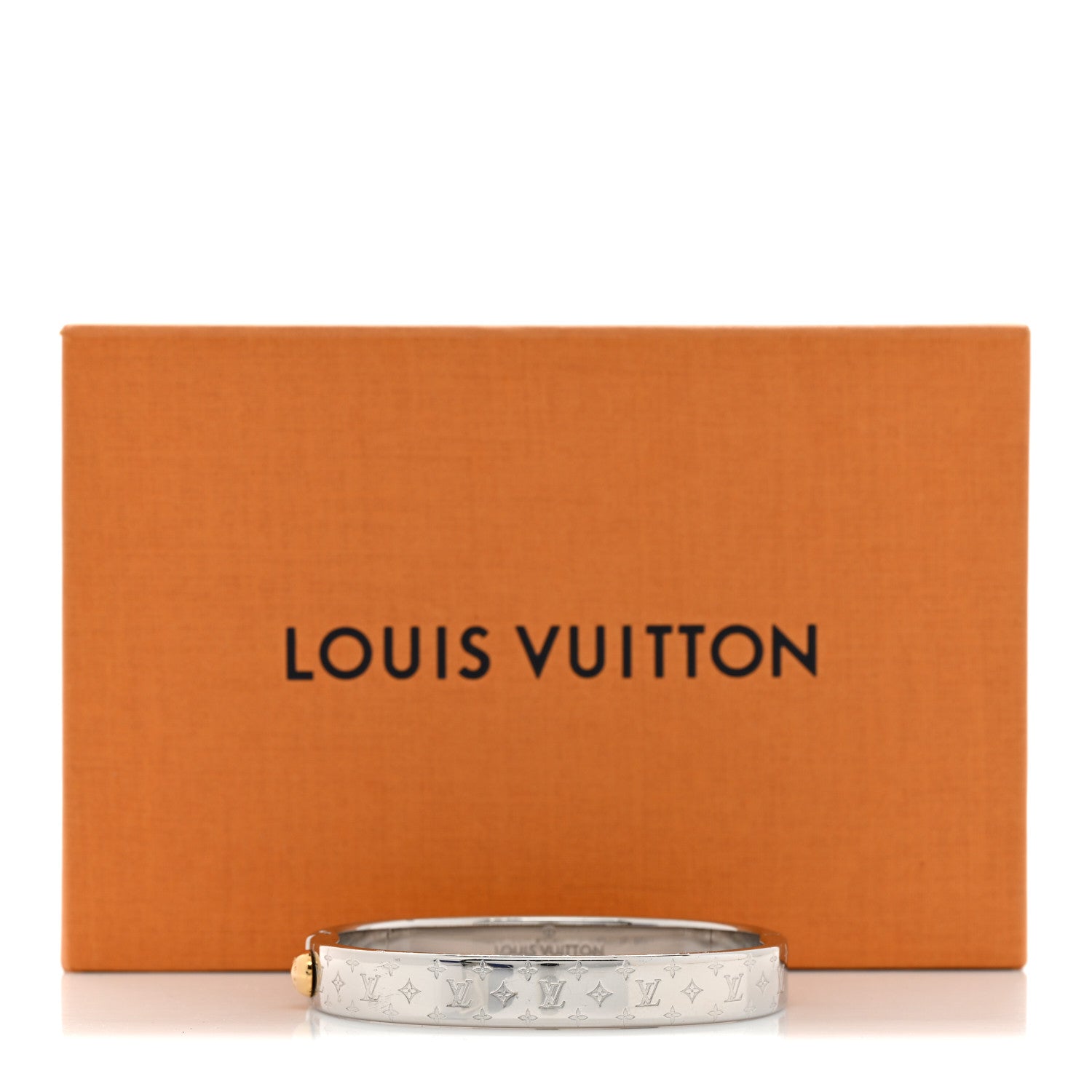 Louis Vuitton Brass Palladium Plated Nanogram Cuff M Silver 8 of 8