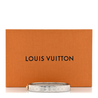 Louis Vuitton Brass Palladium Plated Nanogram Cuff M Silver 8 of 8