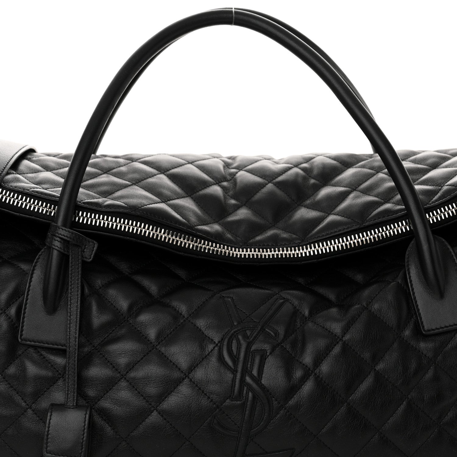 Saint Laurent Calfskin Quilted ES Giant Travel Bag Black 8 of 13