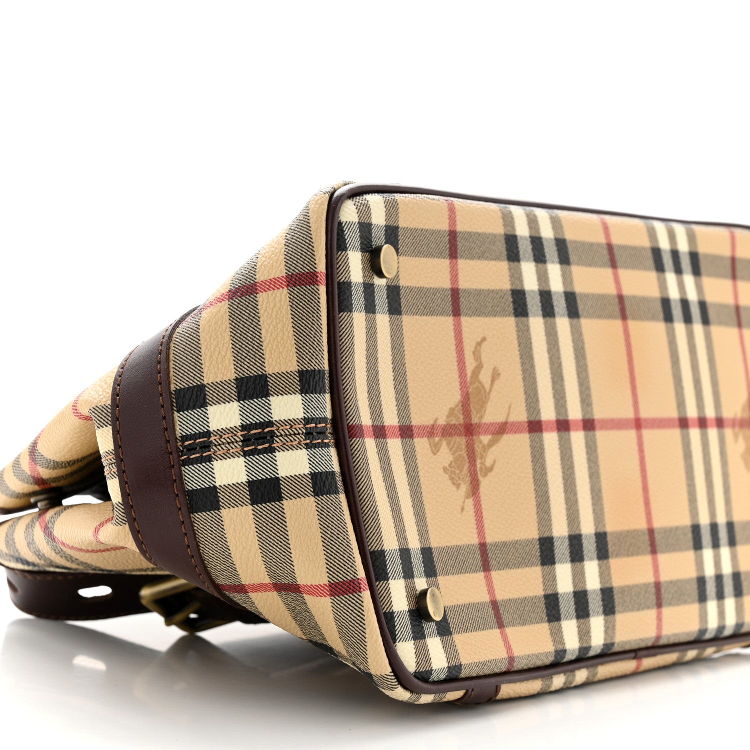Burberry Haymarket Check Studded Satchel Chocolate 10 of 11