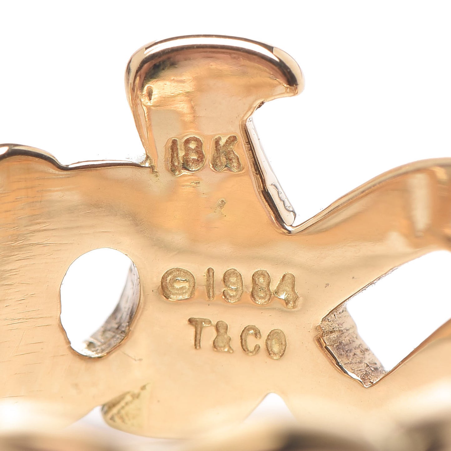 18K Yellow Gold Paloma Picasso Graffiti Love and Kisses Ring 51 5.75
