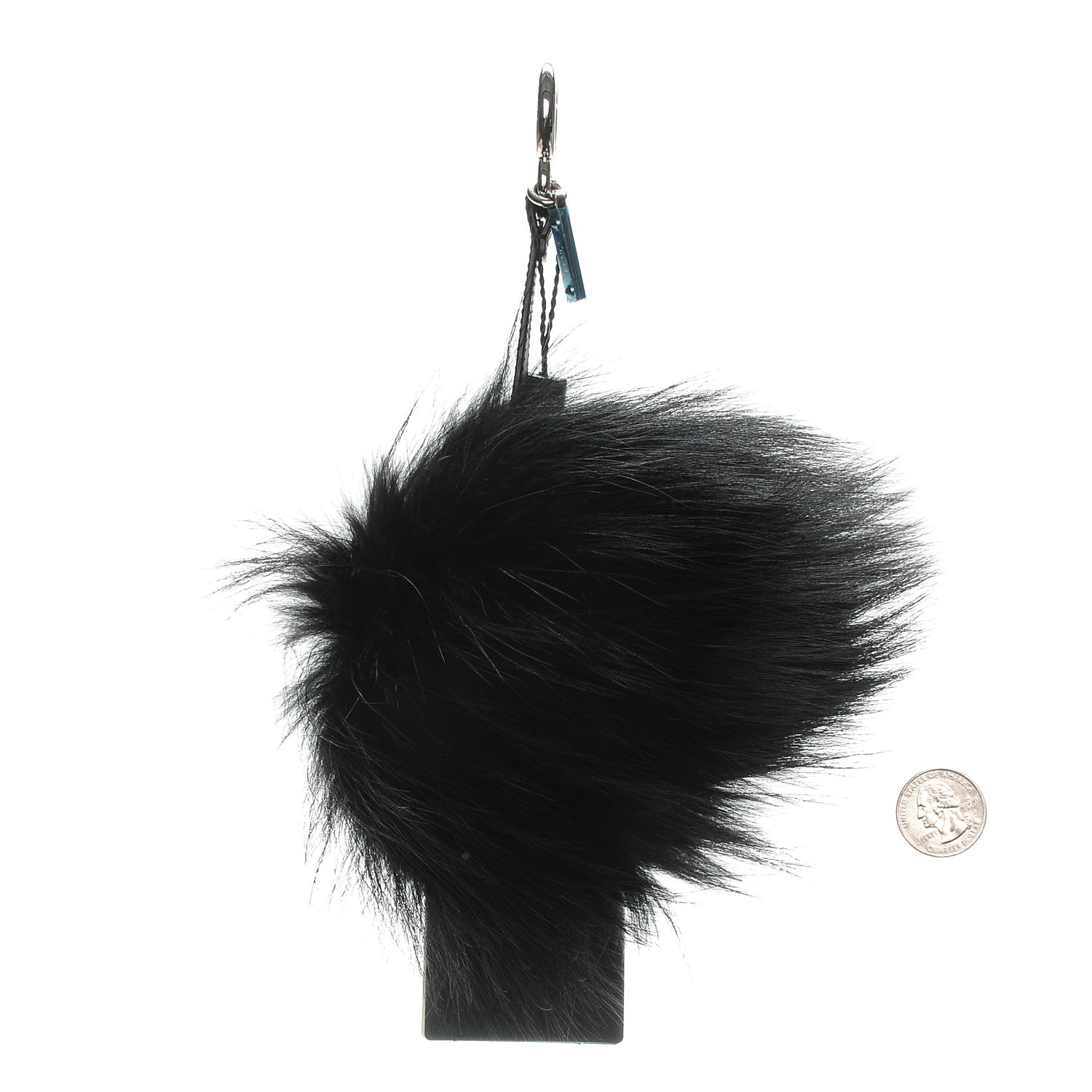 Fendi Fox Fur Shearling Crystal Pinky Punky Monster Bag Bug Charm Black Bubblegum 2 of 4