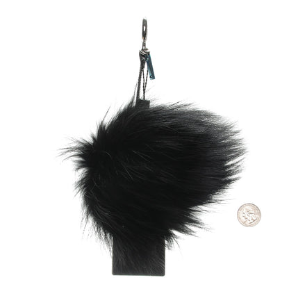 Fendi Fox Fur Shearling Crystal Pinky Punky Monster Bag Bug Charm Black Bubblegum 2 of 4