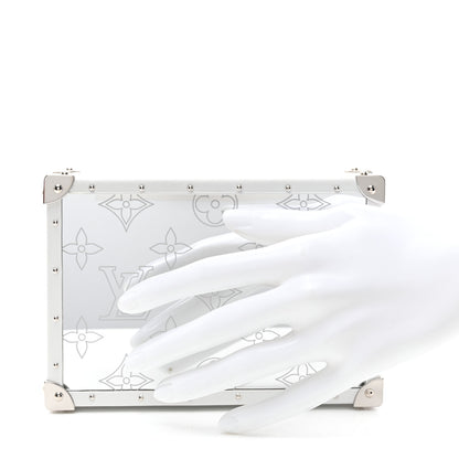 Louis Vuitton Calfskin Mirror Monogram Etched Jewelry Box Trunksu White 2 of 10