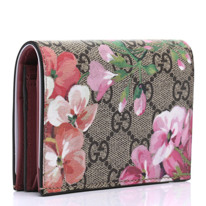 Gucci GG Supreme Monogram Blooms Card Case Wallet Beige Multicolor Dry Rose 3 of 7